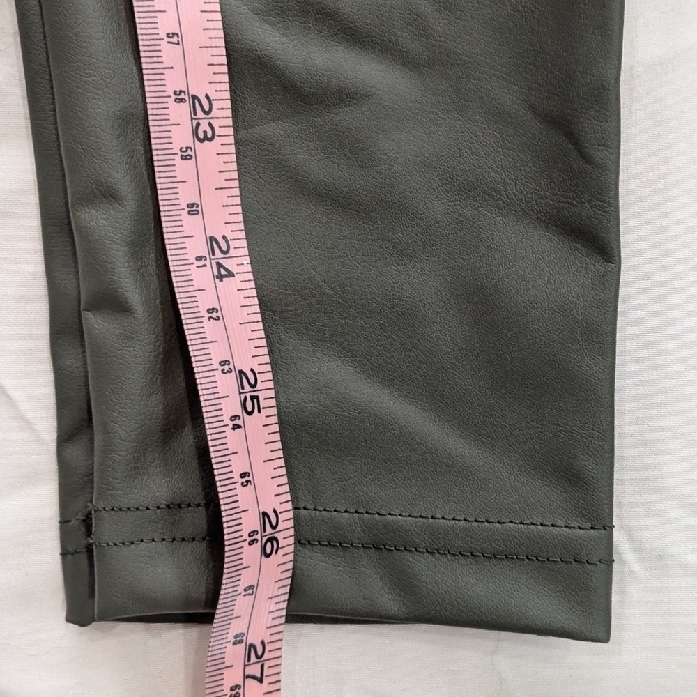 NWT Offline by AERIE Real Luxe Olive Green Faux Leather Hi-Rise Leggings SMALL - Picture 8 of 9